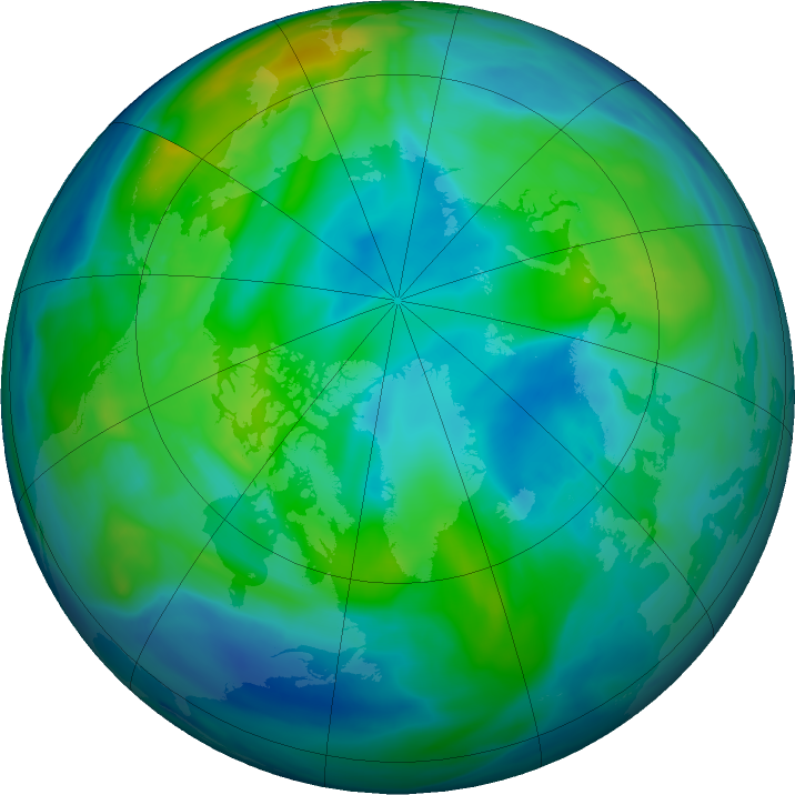Arctic ozone map for 10 November 2020